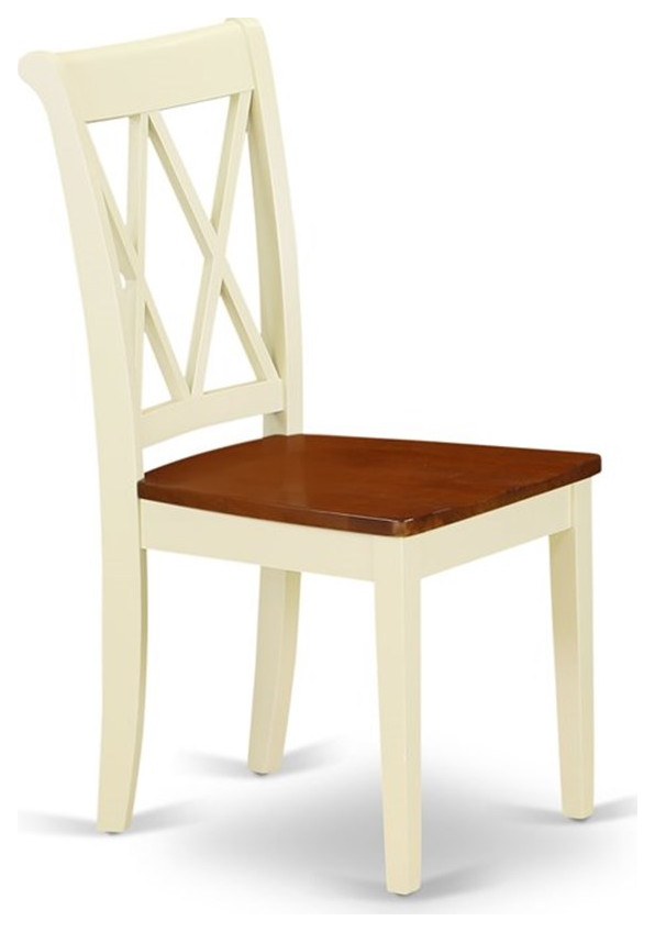 Atlin Designs 11 quotWood Dining Chairs in Cream (Set of 2)   Transitional   Dining Chairs   by Homesquare  Houzz