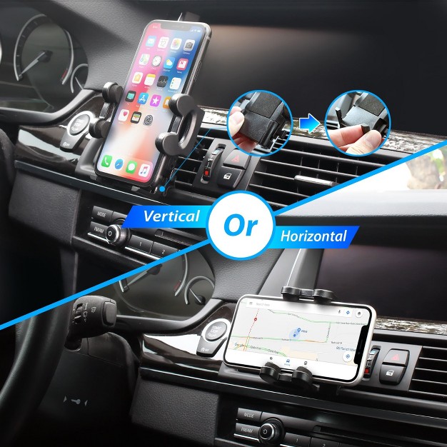 Insten Car Air Vent Phone Holder Mount width To 4 3 Inch For Smartphone Iphone 11 12 Mini Pro Max Xs X 8 6 6s Plus Se Galaxy S10 S9 S8 Note 10