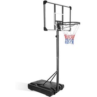 Portable Basketball Hoop  Goal Basketball Stand Height Adjustable 6.2 ft.-8.5 ft. with 35.4 in. Transparent Backboard outwyadironch15