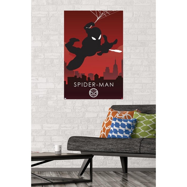 Trends International Marvel Heroic Silhouette Spider man Unframed Wall Poster Prints