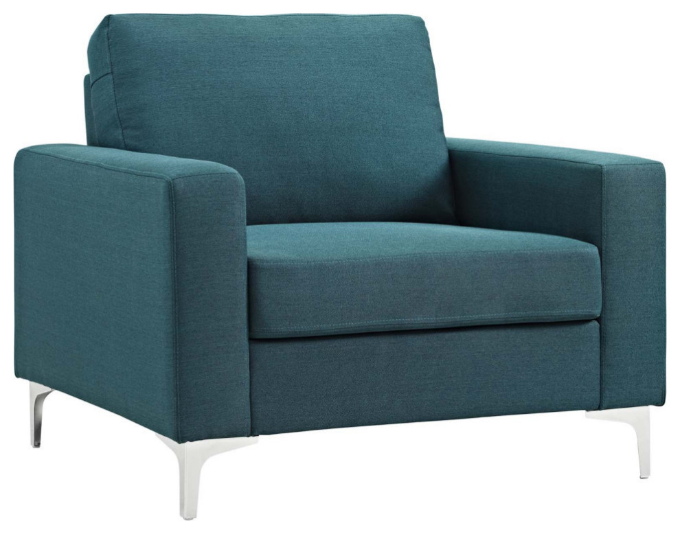 Molly Blue Upholstered Armchair   Modern   Armchairs And Accent Chairs   by Rustic Home Furniture Deco  Houzz