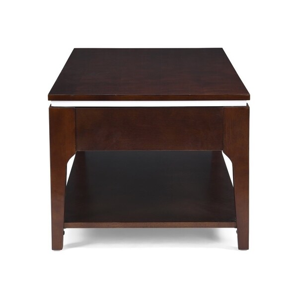 Johan Transitional Wood Rectangle Lift Top Coffee Table， Dark Walnut