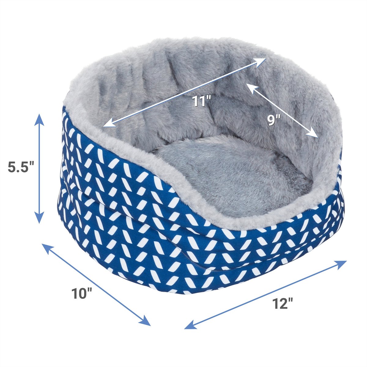 Frisco Herringbone Small Pet Plush Round Cuddler