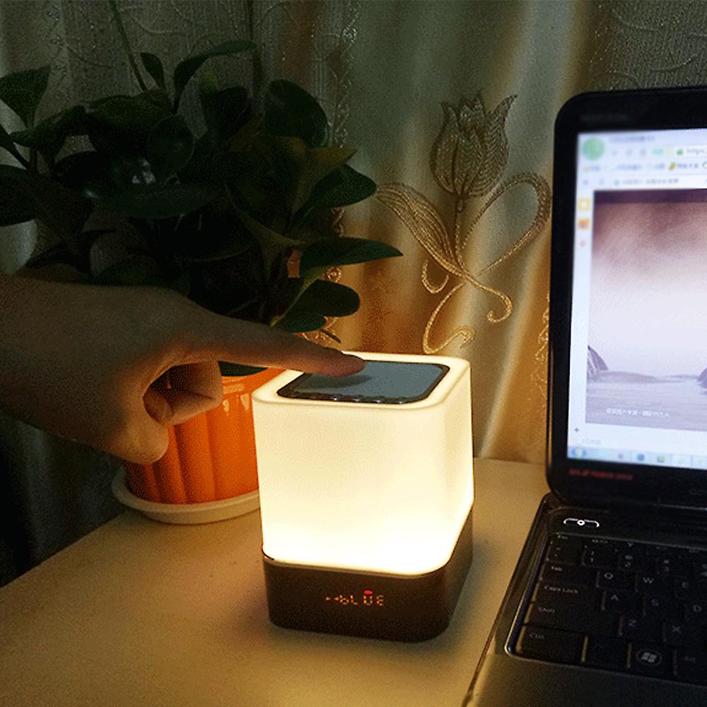 Led Bt Speaker Multifunctional Touching Night Light Intelligent Desk Lamp Alarm Clock Music Player No.280810