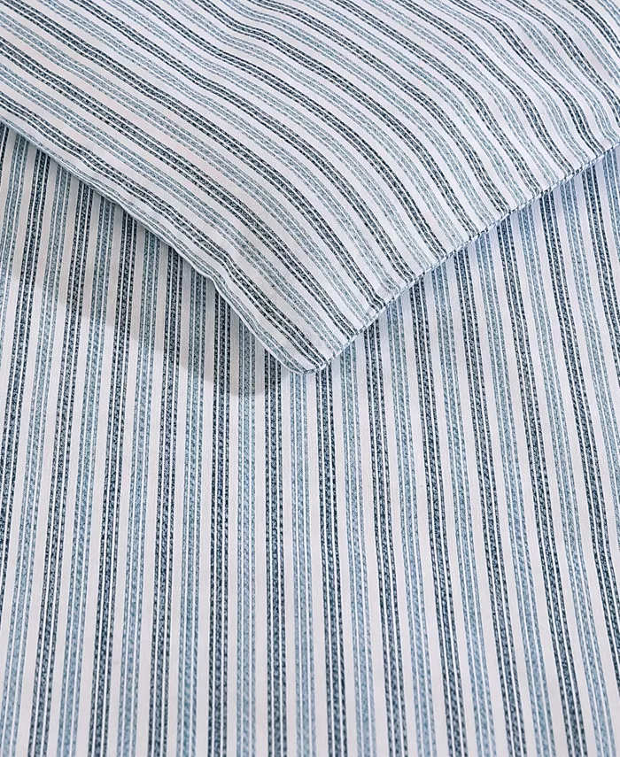 Eddie Bauer Ticking Stripe Cotton Percale 2 Piece Duvet Cover Set， Twin