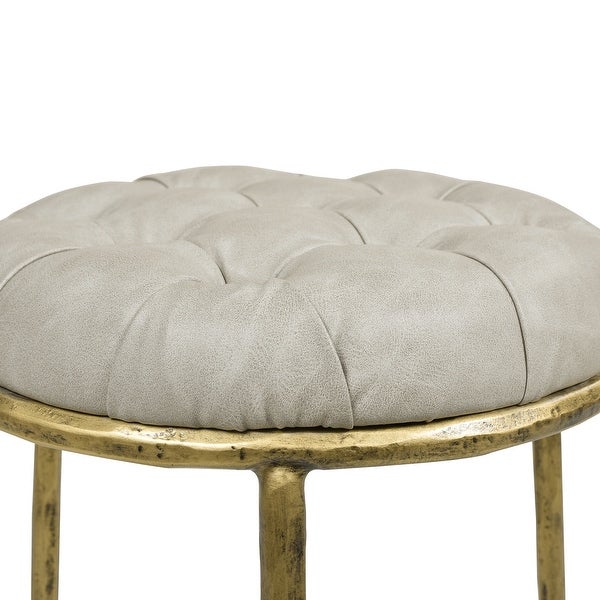 Aries Hammered Brass Backless Bar Stool