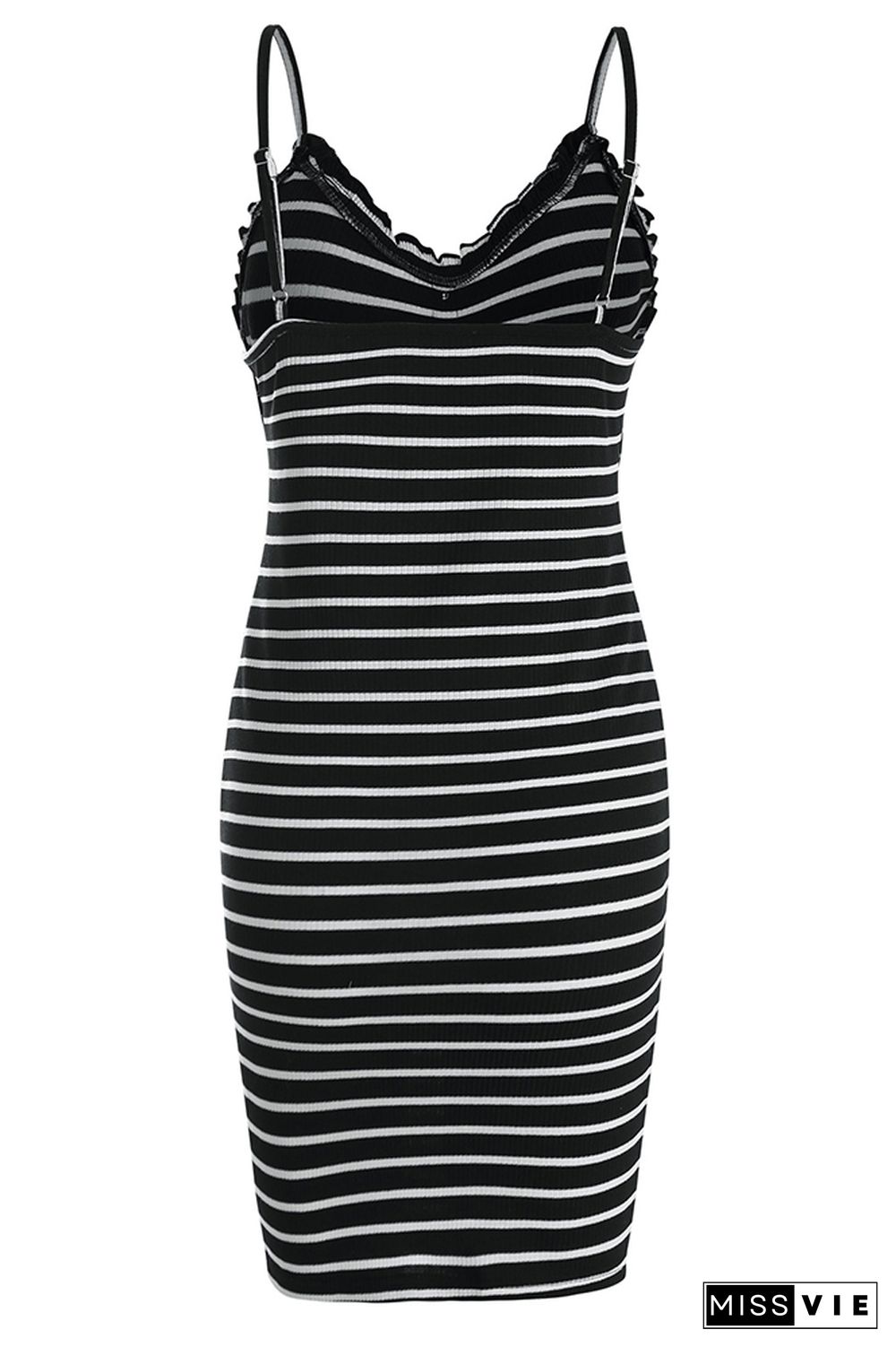 Striped Print Sleeveless Slip Dress Wholesale