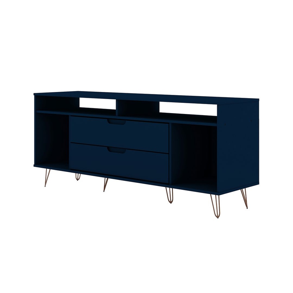 Manhattan Comfort Rockefeller 62.99 In. Metal Leg Media Cabinet Console