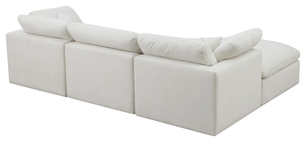 Plush Velvet / Down Standard Comfort L Shaped Modular Sectional   Transitional   Sectional Sofas   by Meridian Furniture  Houzz