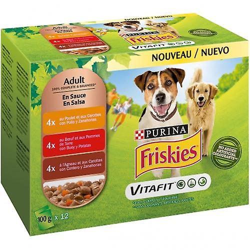 Friskies Adult With Chicken， Lamb And Beef In Sauce (Dogs ， Dog Food ， Wet Food)