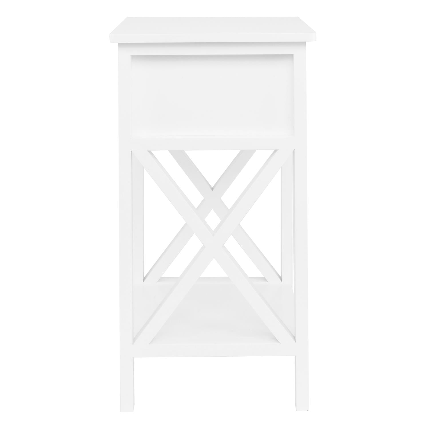 UBesGoo Set of 2 Nightstand, Wood Bedside Tabel, End Table, Night Table with1 Drawer and 1 Shelf, White