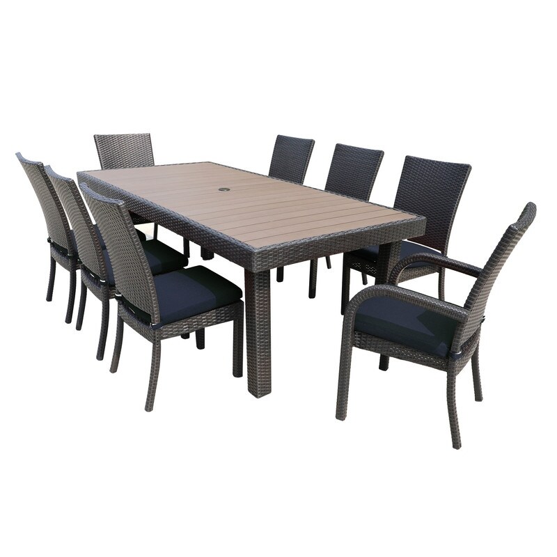 Mescota 9 Piece Outdoor Patio Dining Set  Dining Table   8 Chairs