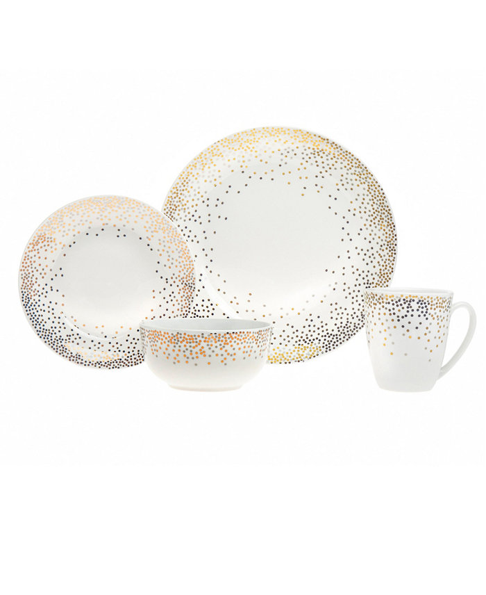 Godinger Alora Glam 16-Piece Dinnerware Set Service for 4