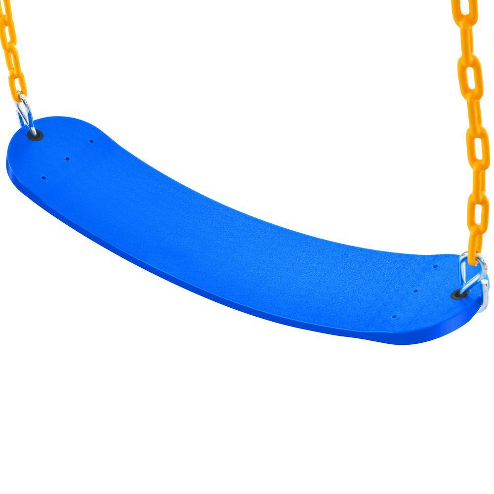 Metal Outdoor Swing Set with Climbing Ladder in Blue LN20232334