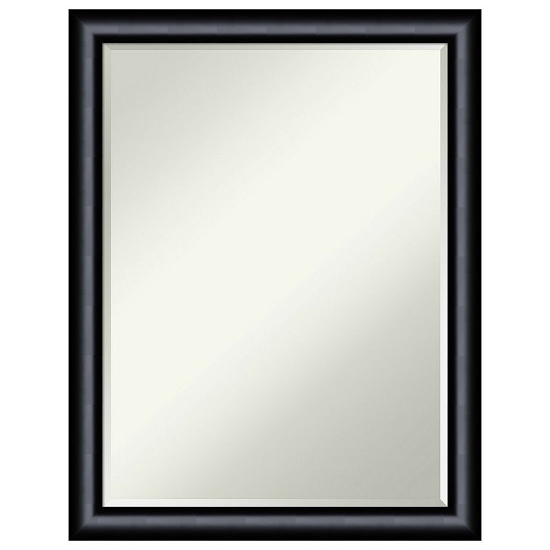 Steinway Black Scoop Petite Bevel Wood Bathroom Wall Mirror