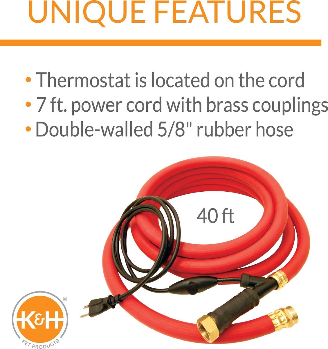 KandH Pet Products Rubber Thermo-Hose