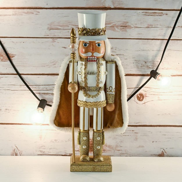 Ornativity Christmas King Wooden Nutcracker Gold 14 In