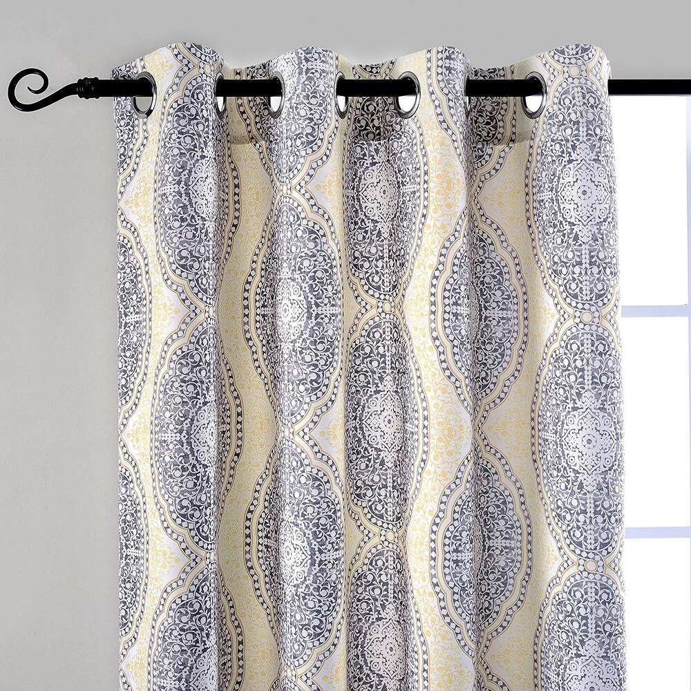 DriftAway Adrianne Pastel Damask Room Darkening Curtain Panel Pair