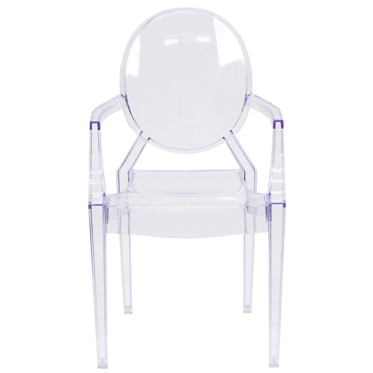 Flash Furniture Ghost Chair with Arms in Transparent Crystal