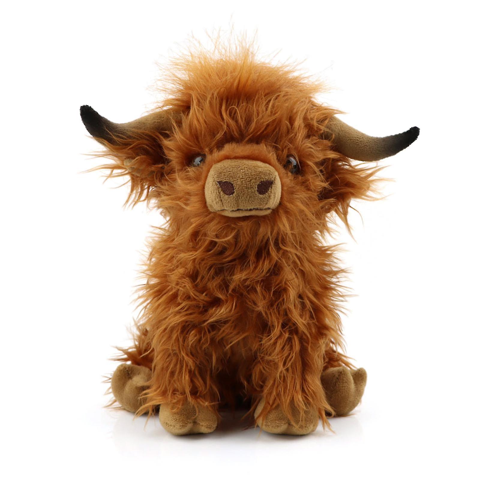 Simulation Highland Cow Plush Toy Soft Stuffed Animal Doll Realistic Scottish Highland Cattle Plushies Toy