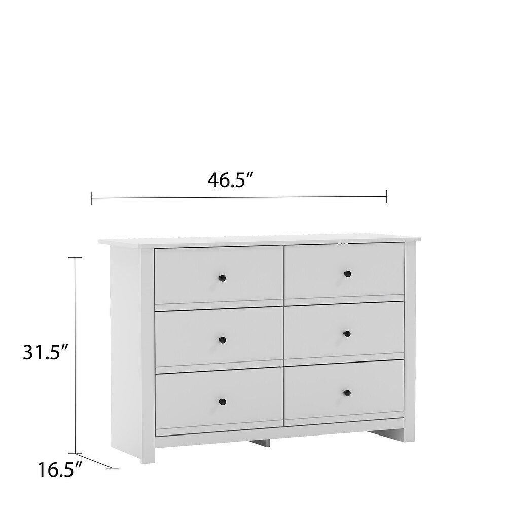 GALANO Genoa 6 Drawer Dresser 31.5 in. x 46.5 in. x 16.5 in.