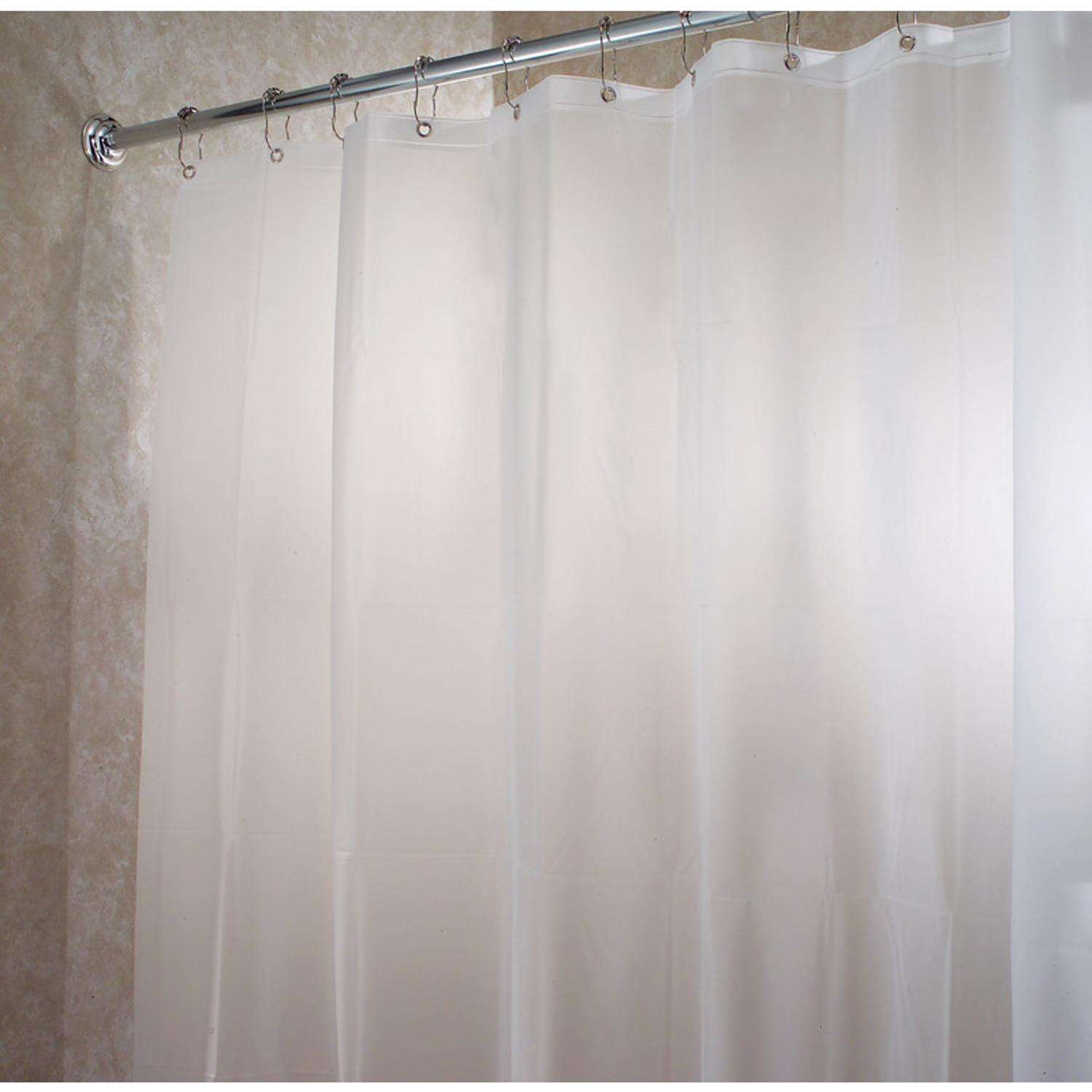 iDesign 72 in. H X 72 in. W White Soft Shower Curtain Liner EVA