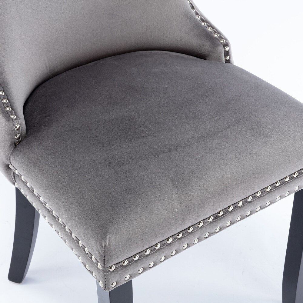 Upholstered Wing Back Dining Chair with Backstitching