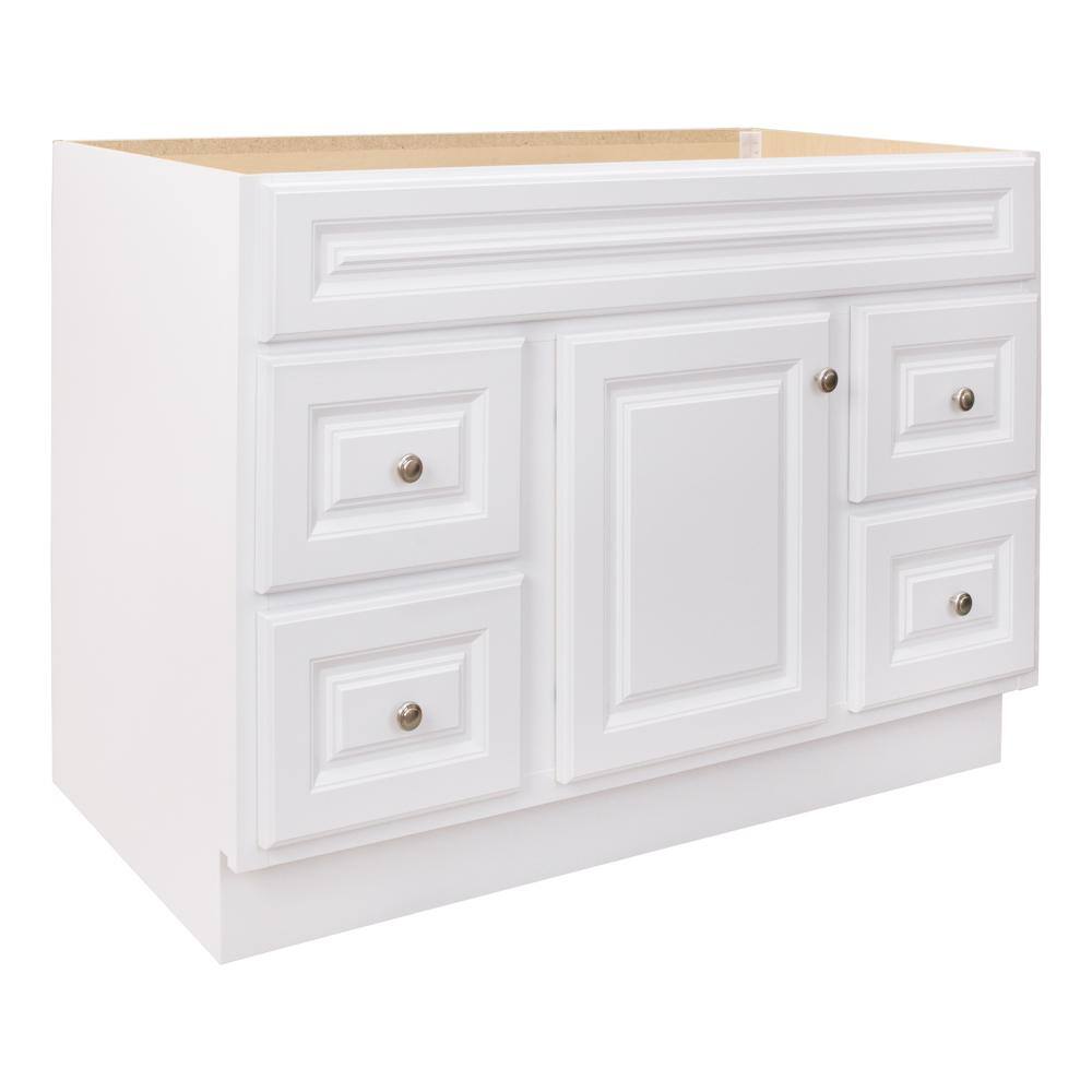 Glacier Bay Hampton 48 in. W x 21 in. D x 33.5 in. H Bath Vanity Cabinet without Top in White HWH48D