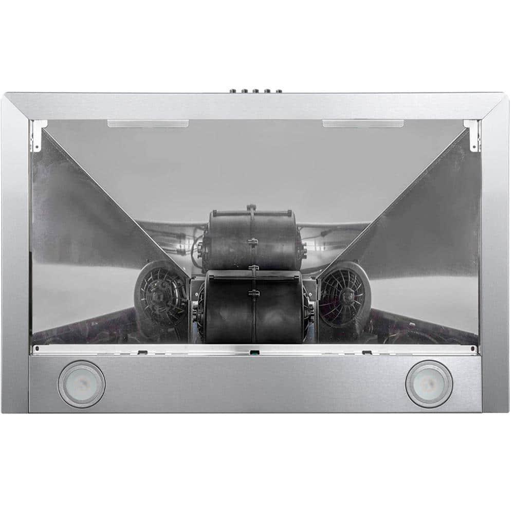 Cavaliere 30 in Wall Mount Range Hood in Stainless Steel with Professional Baffle Filters LED lights Push Button Control