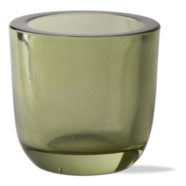 Tagltd Classic Tealight Holder Foliage Green Glass Candle Holder 3 14l X 3 14w X 3 07h Inches