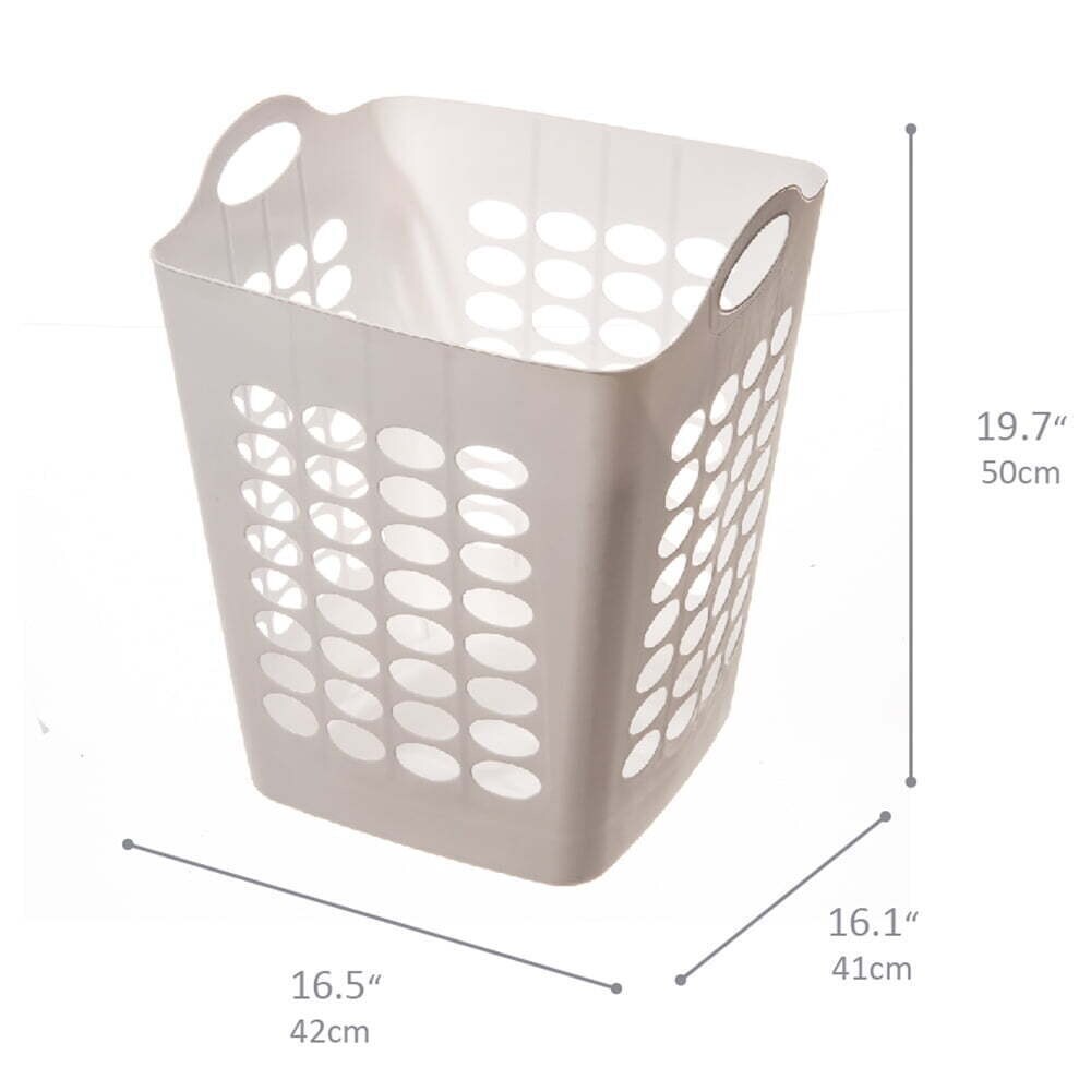 3 Pack White Flexible Plastic Square Laundry Hampers