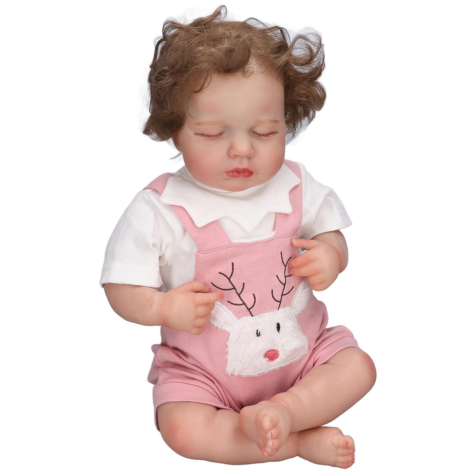 19in Reborn Baby Dolls Soft Silicone Movable Limbs Lifelike Baby Doll Toys with Beautiful Clothes