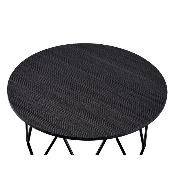 Coffee Table End Table Living Room Table in Espresso and Black