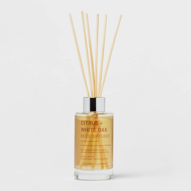 100ml Glass Reed Diffuser Citrus amp White Oak Yellow