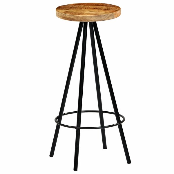 vidaXL Bar Stools 2 pcs Solid Mango Wood - 11.8