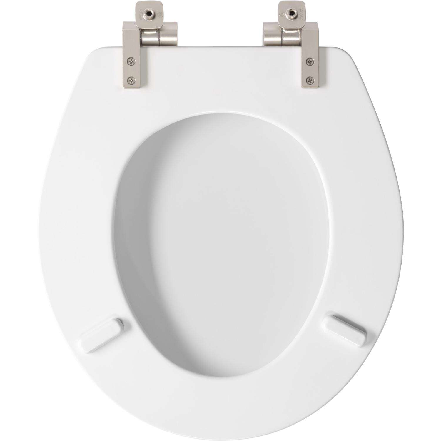 Mayfair by Bemis Benton Slow Close Round White Enameled Wood Toilet Seat