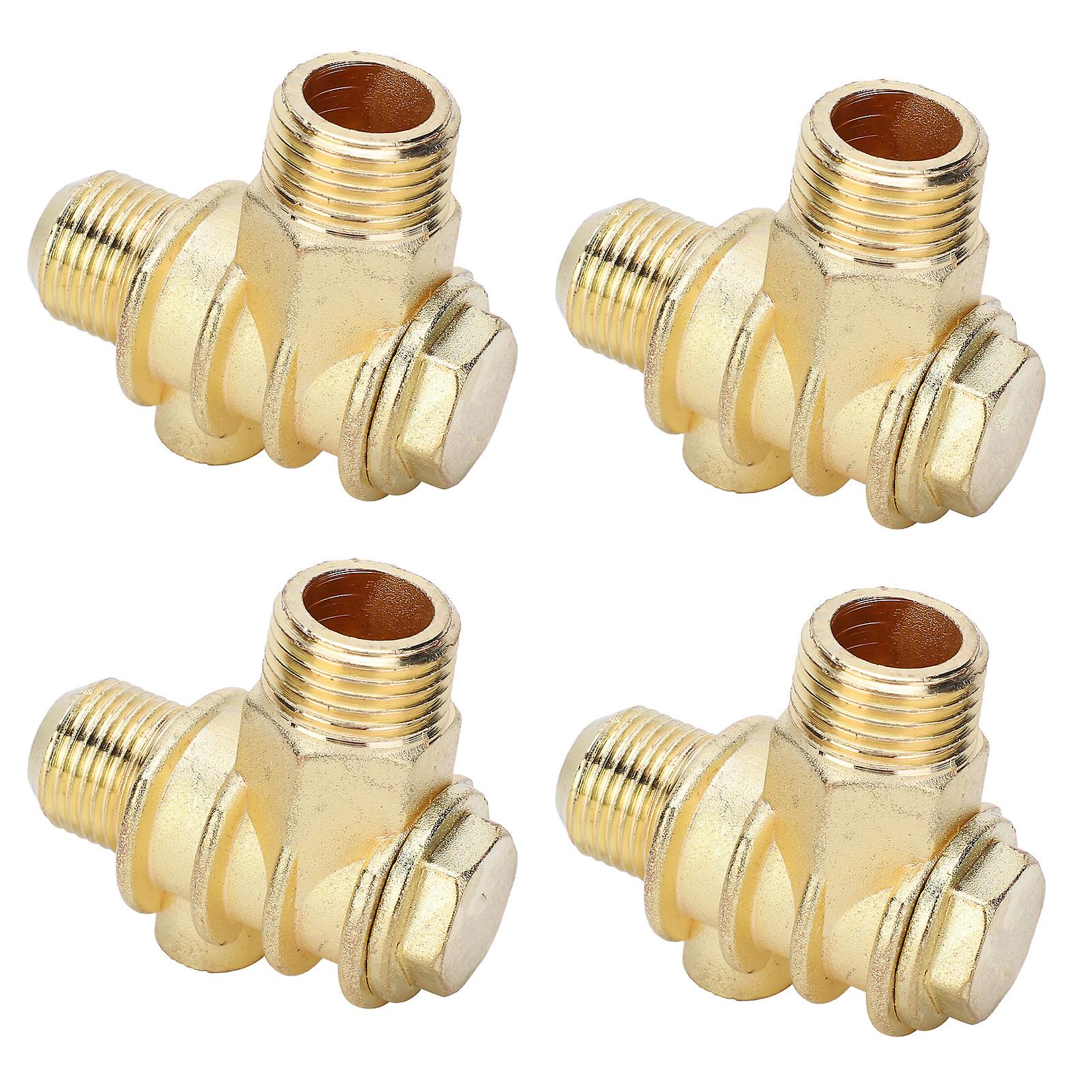 4pcs Air Compressor Check Valve Zinc Alloy Female Threaded Tube Pneumatic Fitting Tool