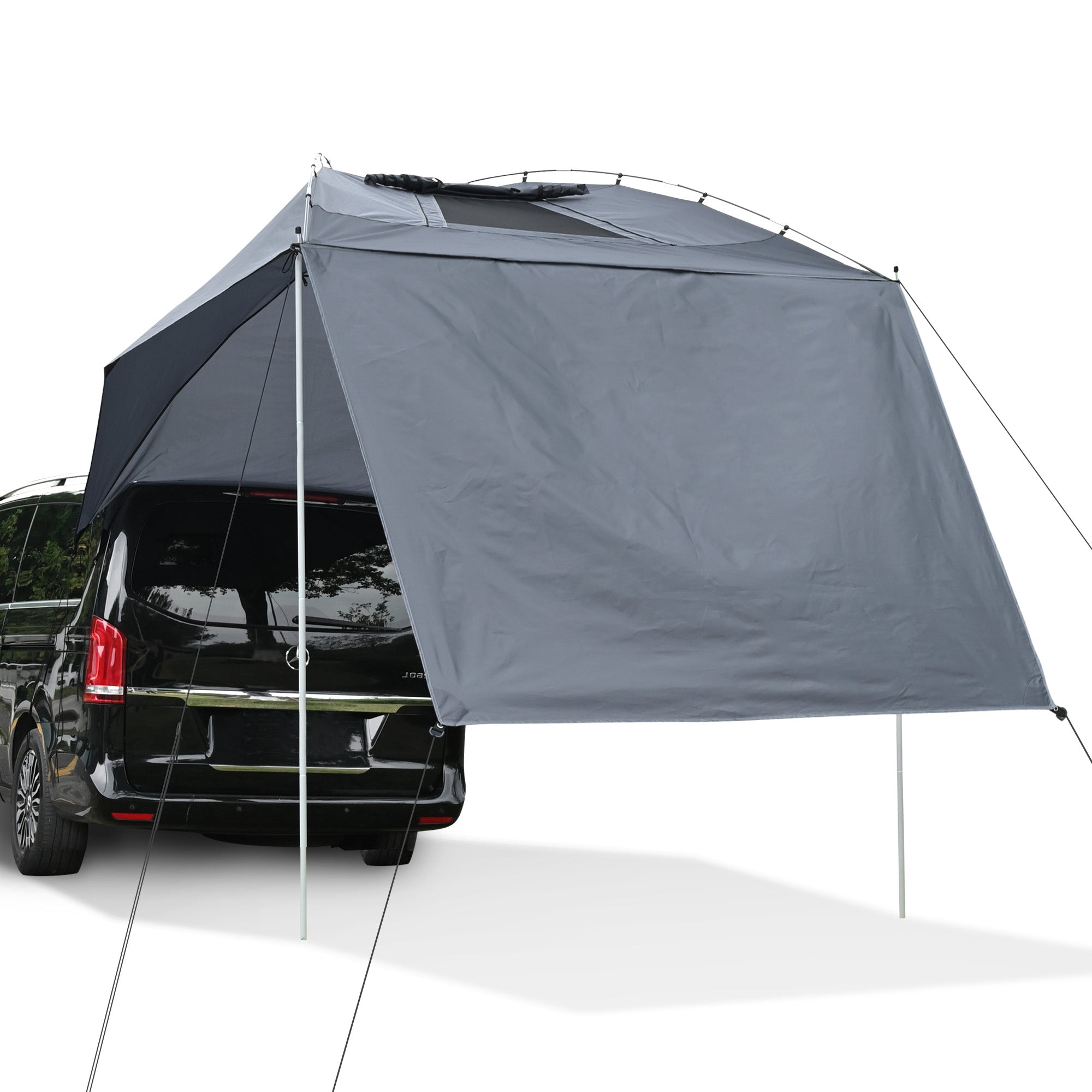 LAGarden 8x11x7Ft Waterproof Car Awning Portable Trailer Sun Shelter for Outdoor Camping SUV Truck Van Gray