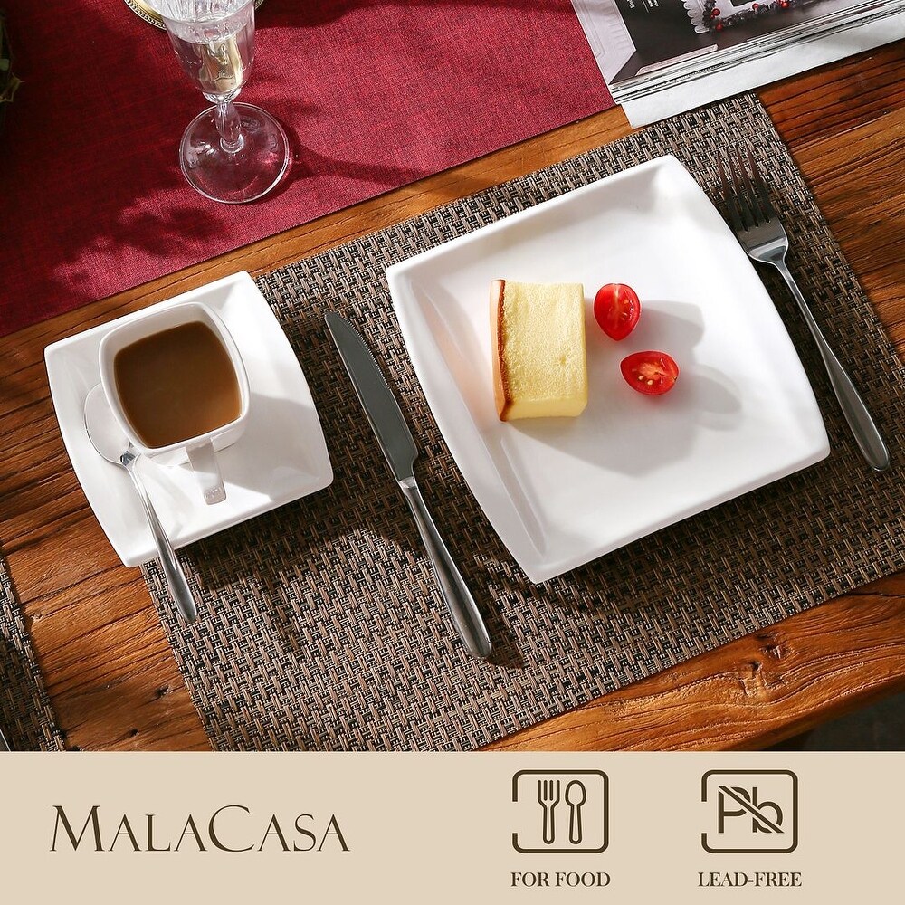 MALACASA Blance 18 Piece Porcelain Dessert Set (Service for 6)