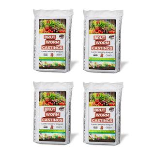 Brut Worm Farms Organic Worm Castings Soil Builder 30 Pound Bag (4-Pack) 4 x IC-PNPE-MSK3