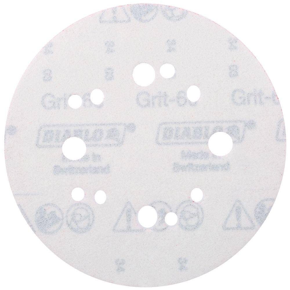 DIABLO 5 in. 60-Grit Universal Hole Random Orbital Sanding Disc with Hook and Lock Backing (50-Pack) DCD050060H50G