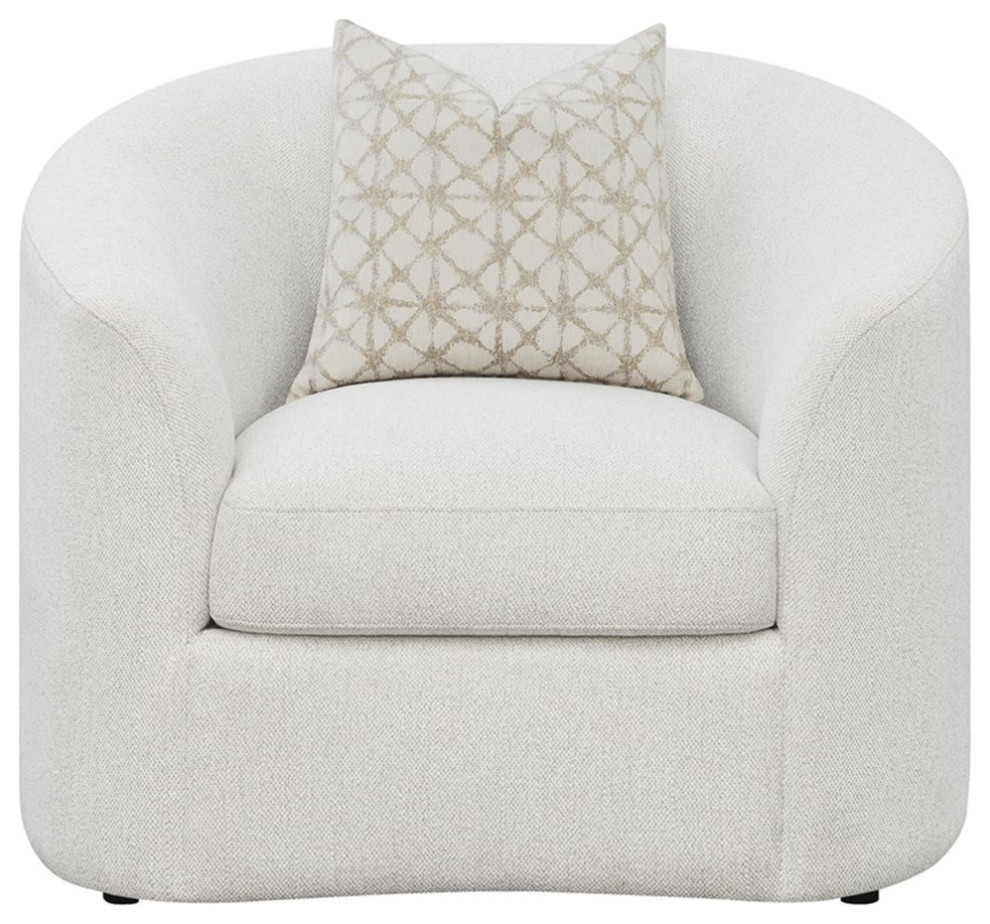 Coaster Rainn Modern Fabric Upholstered Tight Back Chair Latte   Transitional   Armchairs And Accent Chairs   by Homesquare  Houzz