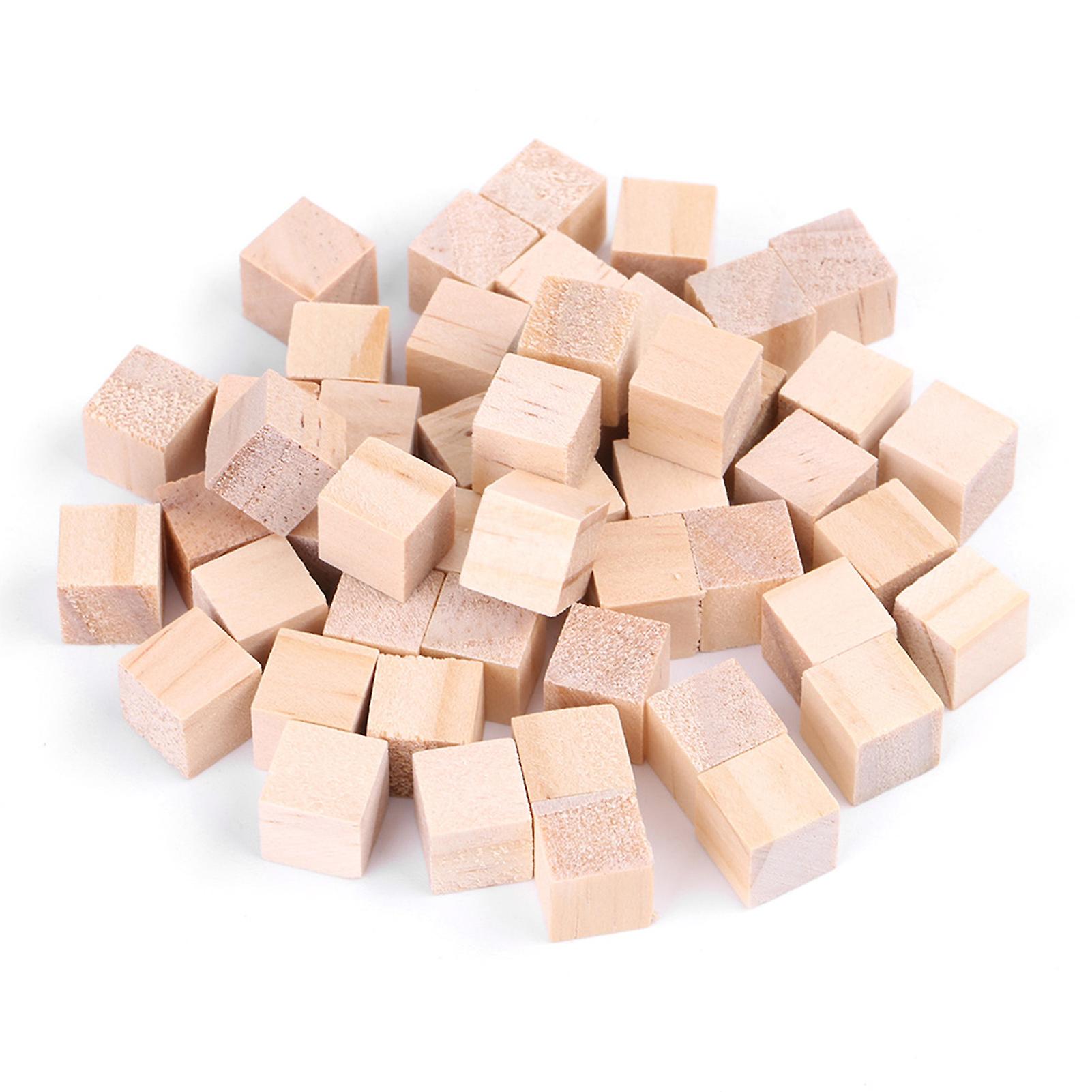 50pcs Natural Square Wooden Blocks Cubes For Diy Crafts Handmade Woodcrafts Toy Home Decor 10mm