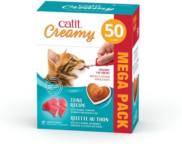 Catit Creamy Tuna Cat Treat Tube， 50 count