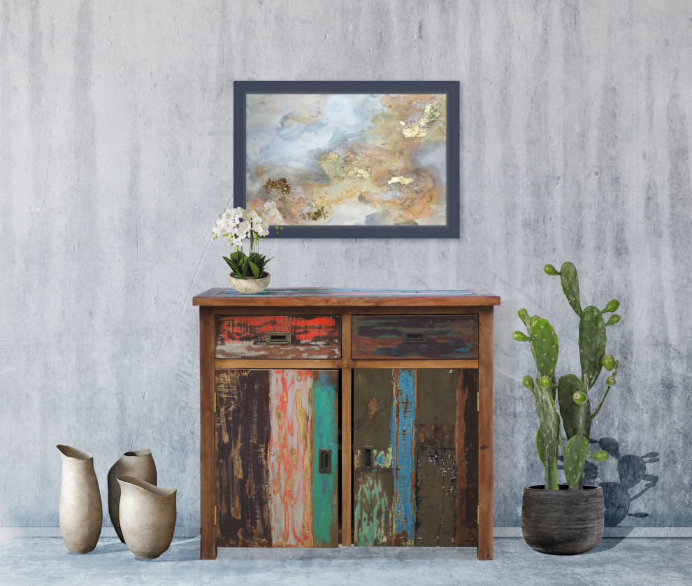 Marina Del Rey Recycled Teak Wood Linen Cabinet  2 doors and 2 drawers   Rustic   Accent Chests And Cabinets   by Chic Teak  Houzz