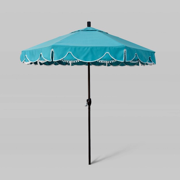 7 5 x27 Sunbrella Coronado Base Market Patio Umbrella With Push Button Tilt Bronze Pole California Umbrella