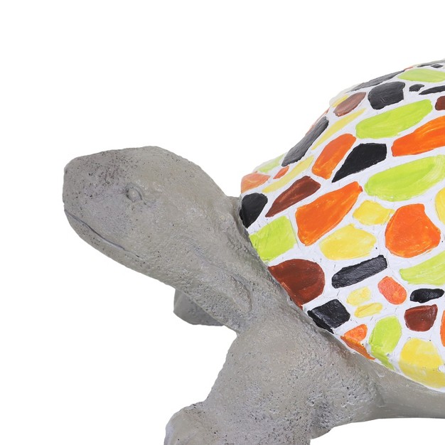 Mildred The Magnanimous Mosaic Polystone Turtle Statue With Hand painted Shell