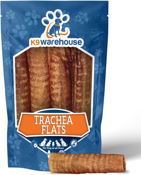 K9warehouse Trachea Flats Beef Flavored Dog Chews， 12 count