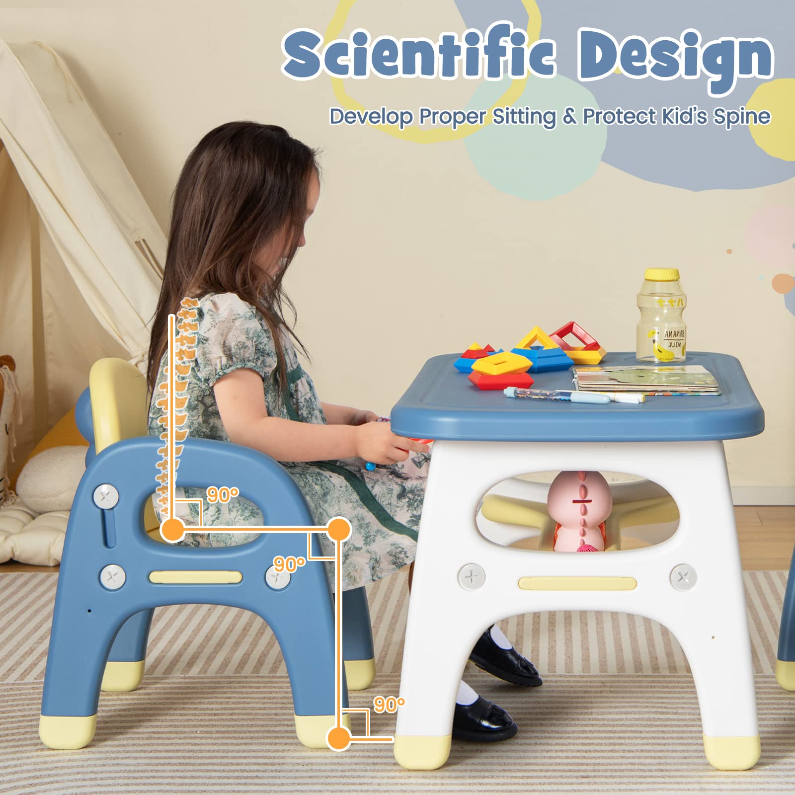 Costzon Kids Table and Chair Set w/Montessori Toys