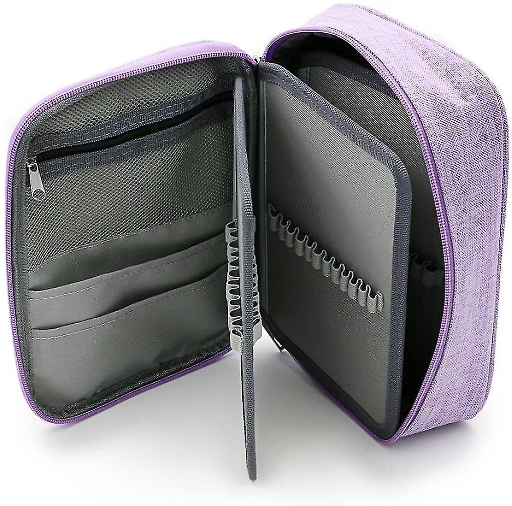 Veeki Multi-functional Stationery Pencil Pouch 72 Slots Colored Pencil Case Portable Pencil Bags With 2 Removable Sleeves(purple)